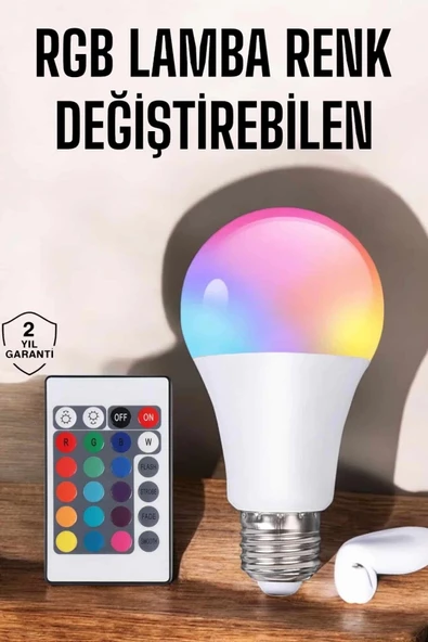 Mey İthalat® Led Ampul Enerji Dostu RGB Işıklı 100W Led Işık ürün görseli 1