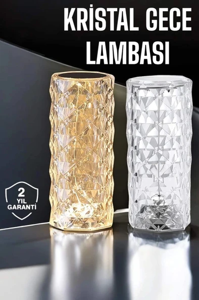 Mey İthalat® Gece Lambası Kristal Lamba Dokunmatik Şarjlı Hediyelik ürün görseli 1