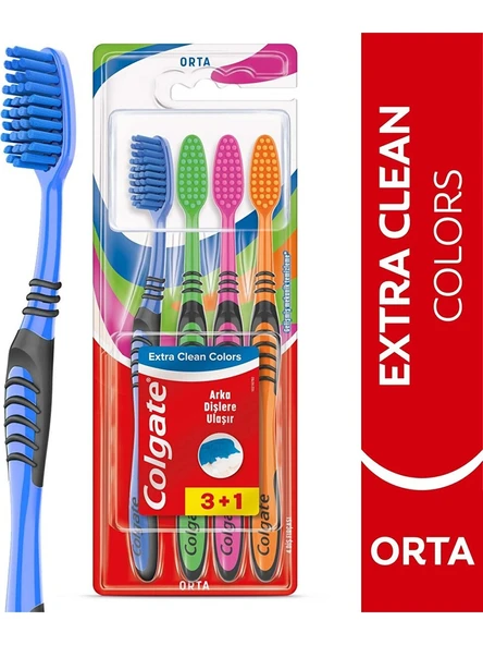 Colgate Extra Clean Colors Diş Fırçası 3+1 ürün görseli 1