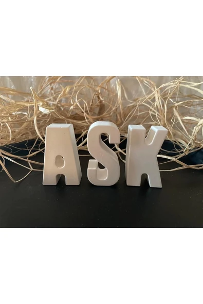 Dekoratif Taş Tozu Harf Ask Yazı ürün görseli 1
