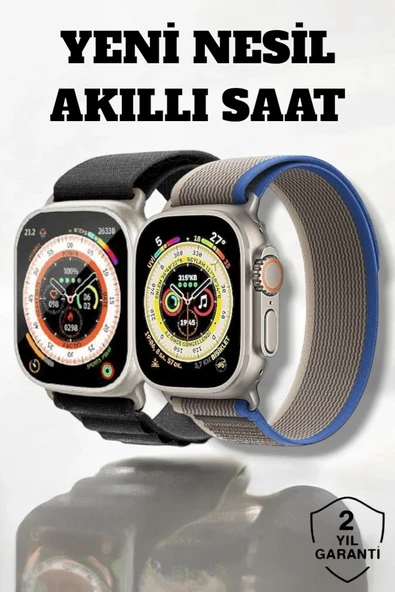 Mey İthalat® 49MM Ekranlı, Kan Basıncı ve Adımsayar Özellikli Bluetooth Akıllı Saat ürün görseli 1