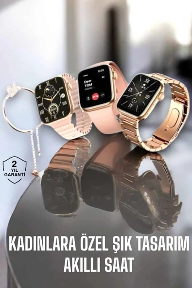 Mey İthalat® Akıllı Saat Kadınlara Uyku Ve Sağlık Takibi Yapabilen Bileklik Hediyeli ürün görseli 1