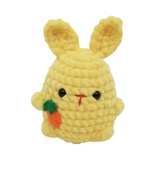 Sarı Puf Tavşan Amigurumi Organik Oyuncak ürün görseli 1