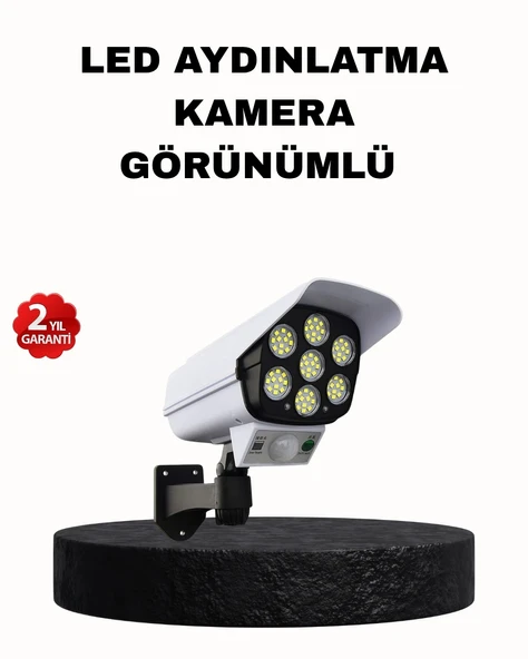 Mey İthalat® Güneş Enerjili Güvenlik Işığı Dış Mekan 5 Eksen Ayarlı ve PIR Hareket Sensörlü ürün görseli 1
