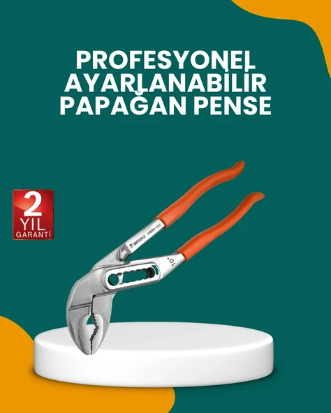 Mey İthalat® Çelik Alaşımlı Ayarlı Papağan Pense Yalıtımlı Sap ürün görseli 1