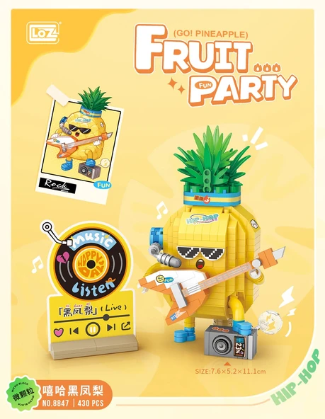 Meyve Partisi Serisi: Ananas | 430 Parça Mikro Bloklar | 14+ Yaş | Meyve Maketi ürün görseli 1