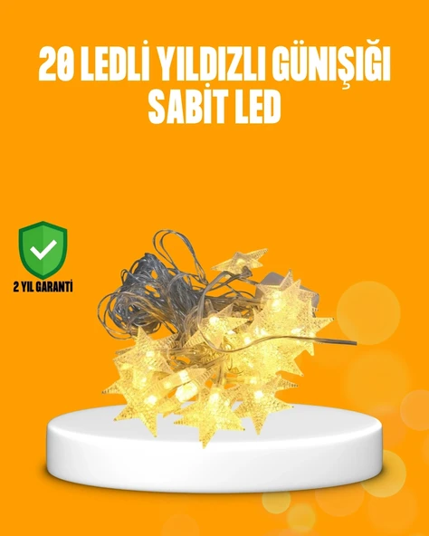 Mey İthalat® Yıldız Led Işık 5 Metre Dekoratif Aydınlatma Günışığı ürün görseli 1
