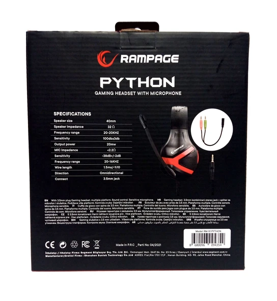 Rampage RM-X1 Python Kafa Üstü Oyuncu Kulaklığı 3.5mm PC/PS4/XBOX - Resim 7