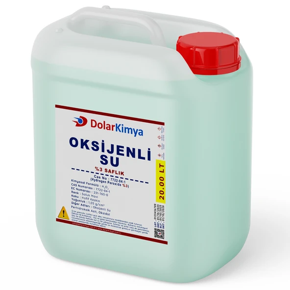 Oksijenli Su 3 20 Kg (Hidrojen PerOksit %3,Perhidrol) ürün görseli 1