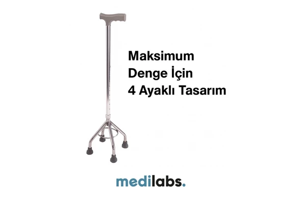 Medilabs Quadripod Dört Ayaklı Denge Bastonu ürün görseli 1