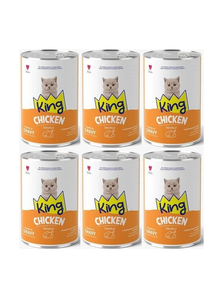 King Et Parçacıklı Tavuklu Yavru Kedi Konserve 400 Gr 6 Adet ürün görseli 1