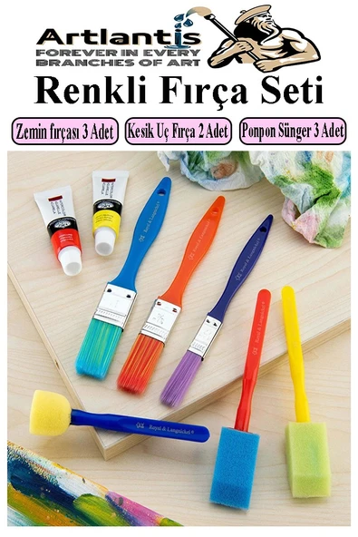 Fırça Seti 6 Lı Plastik Sap Resim Fırçası 1 Paket Suluboya Akrilik Boya Guaj Boya Yağlı Boya Fırca Seti ürün görseli 1