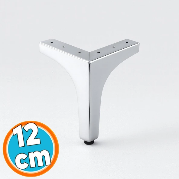 Mobilya Ayağı Dayanıklı Modern Tasarım Koltuk Sehpa Masa TV Ünitesi 12 cm Krom Gümüş Metal ürün görseli 1