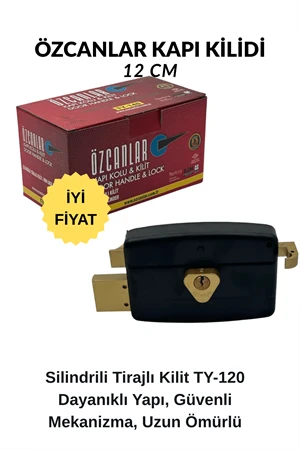 Kapı Kilidi 12 cm – Kısa Model, Karşılıksız | Silindrili Tirajlı Kilit TY-120 | Dayanıklı Yapı, Güvenli Mekanizma ve Uzun Ömürlü Kapı Kilidi Çözümü ürün görseli 1