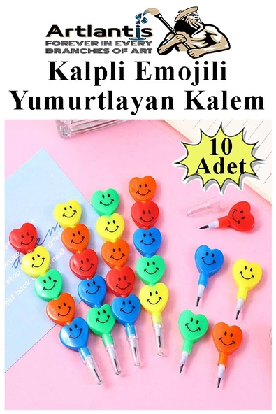 Kalpli Emoji Yumurtlayan Kurşun Kalem 10 Adet Eğlenceli Hediyelik Kurşun Kalem Gülen Yüzlü Kurşun Kalem Karne Hediyesi ürün görseli 1