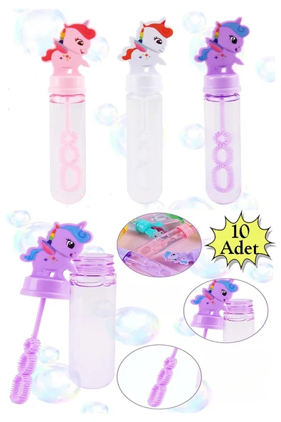 Unicorn Baloncuk Üfleme 10 Adet Köpük Baloncuk Üfleme Oyuncağı Mini Baloncuk Unicorn Bubbles Balon Üfleme ürün görseli 1