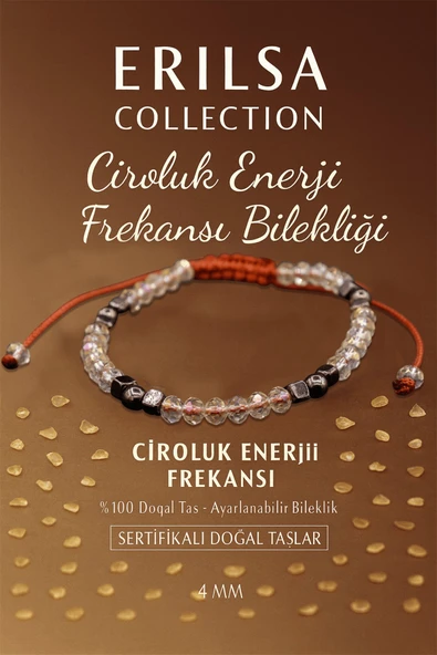 Sertifikalı Ciroluk Enerji Frekansı Bilekliği - Şeffaf Sitrin ve Terahertz Doğal Taş 4 mm ürün görseli 1