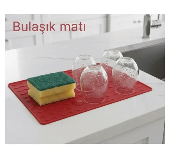 Silikon Bulaşık Kurulama Matı 30*40 cm Gıdaya Uygun Uzun Ömürlü (2818) ürün görseli 1