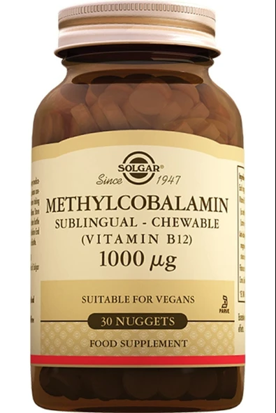 Solgar Methylcobalamin B12 1000 mcg 30 Dilaltı Tableti ürün görseli 1