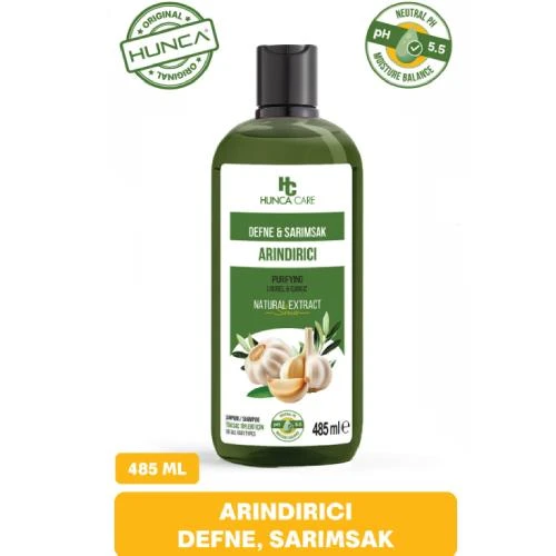 Hunca Care Defne Ve Sarımsaklı Şampuan Saç Dökülmesine Karşı Yardımcı 485 Ml ürün görseli 1