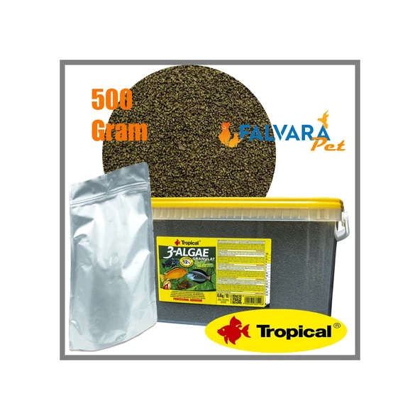 500 G Tropical 3-Algae Granulat-Kovadan Bölme Granül Yem ürün görseli 1