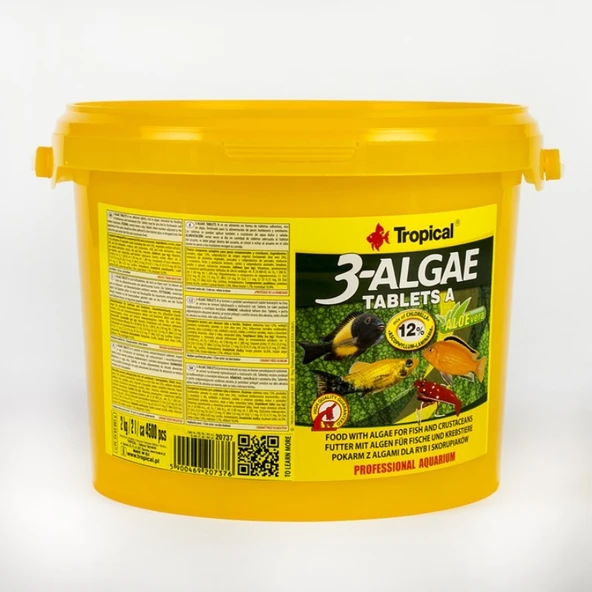 100 Adet Tropical 3-Algae Tablet A Kovadan Bölme Balık Yemi ürün görseli 1