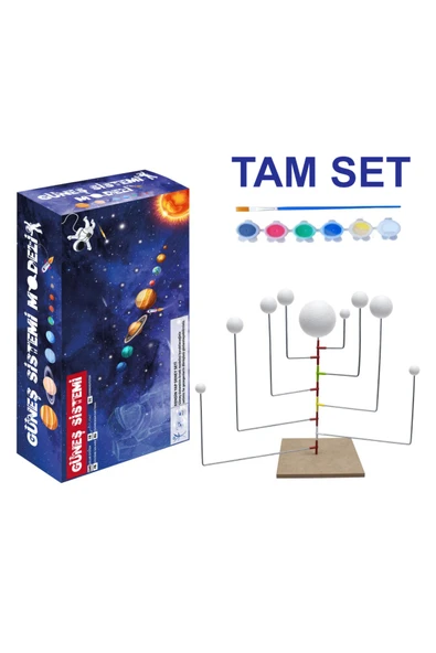 GÜNEŞ SİSTEMİ GEZEGENLER DENEY SETİ + 6'LI BOYA + FIRÇA TAM SET ürün görseli 1