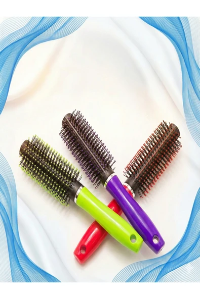RENKLİ SAÇ FIRÇASI TARAK SERT TELLİ PLASTİK SAPLI HAIR BRUSH 1 ADET ürün görseli 1