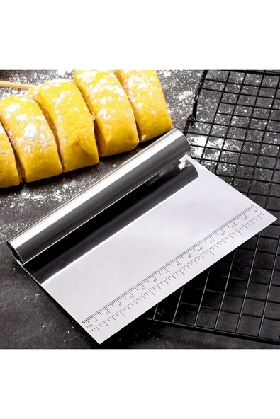 METAL HAMUR KESİCİ SIYIRICI DİLİMLEYİCİ PASLANMAZ ÇELİK CETVEL, ÖLÇÜ ŞEMALI PORSİYONLAYICI APARAT ürün görseli 1