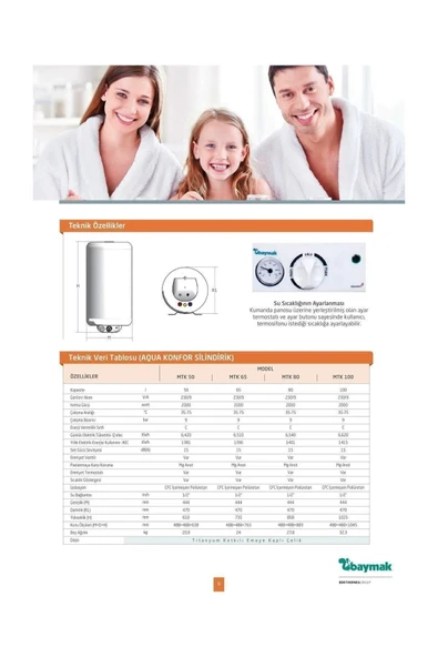 Baymak Aqua Konfor 80 Lt Termosifon. - Resim 5