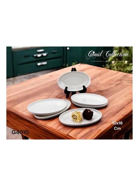 Gönül GNL 4010 Porselen Beyaz Oval Tabak 16x10x2.2 cm ürün görseli 1