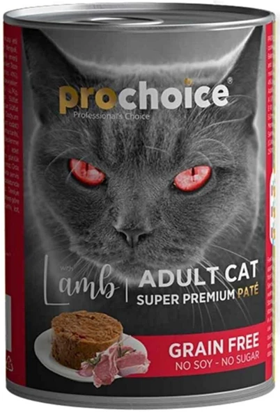 Pro Choice Kuzu Etli Şekersiz Tahılsız Ezme Yetişkin Kedi Konservesi 400gr 12'li ürün görseli 1