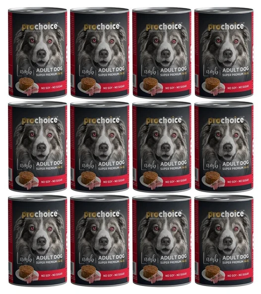 Pro Choice Kuzu Etli Sekersiz Ezme Yetiskin Köpek Konservesi 400gr*12 ADET ürün görseli 1