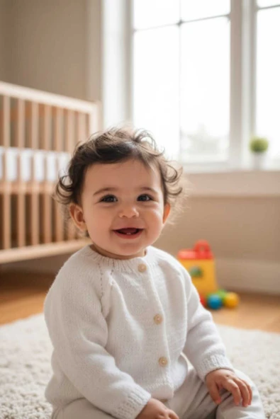 1-2 Yaş Örgü Unisex Bebek Hırkası ürün görseli 1