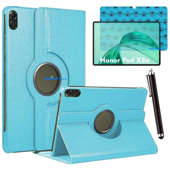 Honor Pad X8A Uyumlu 11 inç Tablet Kılıfı Ekran Koruyucu ve Kalem Set Mavi ürün görseli 1