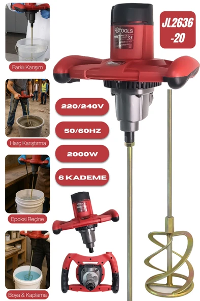 RETOOLS BORDO KABARTMALI 2000W BOYA&HARÇ KARIŞTIRICI ürün görseli 1