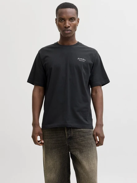 JACK JONES Yazı Desenli Erkek Yuvarlak Yaka Tişört 12287990 ürün görseli 1