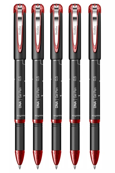 Kırmızı Pilot Kalem DNA Gel Pen 5 Adet Scrikss Pilot Kalem 0.7 mm Roller Uçlu Pilot Kalem İnce Uçlu Likit Mürekkepli ürün görseli 1
