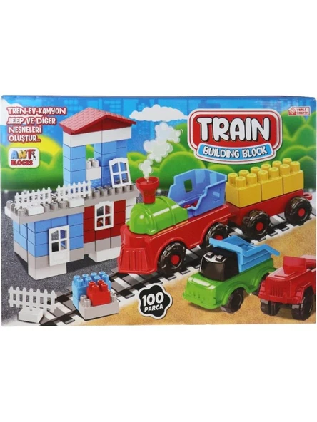 Asya Oyuncak Ant Tren Garı Blocks 100 Parça ANT008 ürün görseli 1