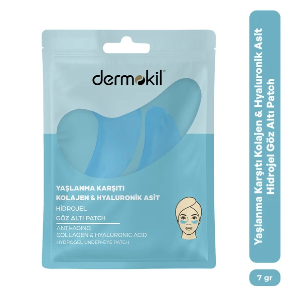 Dermokil Yaşlanma Karşıtı Kolajen & Hyaluronik Asit Hidrojel Patch Göz Altı Maskesi ürün görseli 1