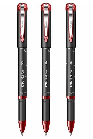 Kırmızı Pilot Kalem DNA Gel Pen 3 Adet Scrikss Pilot Kalem 0.7 mm Roller Uçlu Pilot Kalem İnce Uçlu Likit Mürekkepli ürün görseli 1