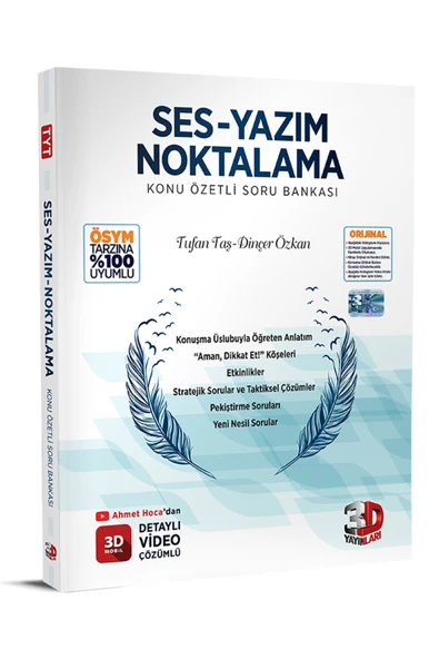 3D Ses Yazım Noktalama Konu Özetli Soru Bankası ürün görseli 1