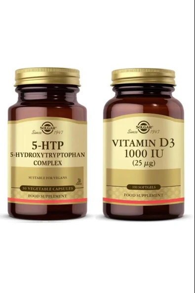 Solgar 5-htp 30 Kapsül+ Solgar Vitamin D3 1000ıu 100 Kapsül ürün görseli 1