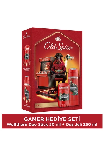 Old Spice Wolfthorn Gamer Seti Deodorant Stick 50 ml + Duş Jeli 250 ml ürün görseli 1