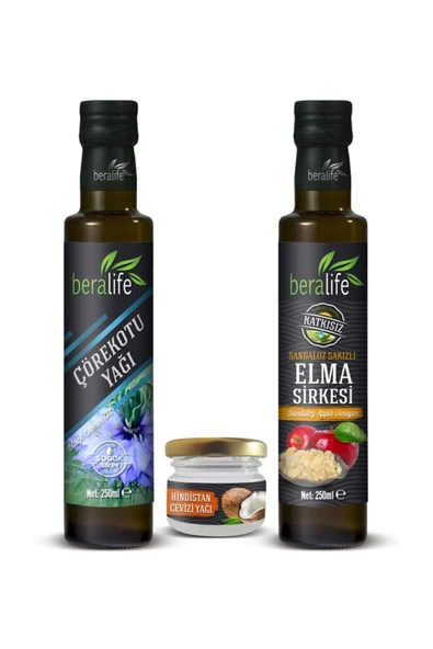 Çörek Otu 250 ml +Sandaloz Sakızlı Elma Sirkesi 250 ml + Hindistan Cevizi Yağı 30 ml ürün görseli 1