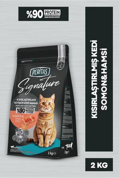 PERİTAS Signature Somonlu Yetişkin Kedi Maması Yetişkin (1 - 7 Yaş)-2 Kg-Hayır ürün görseli 1