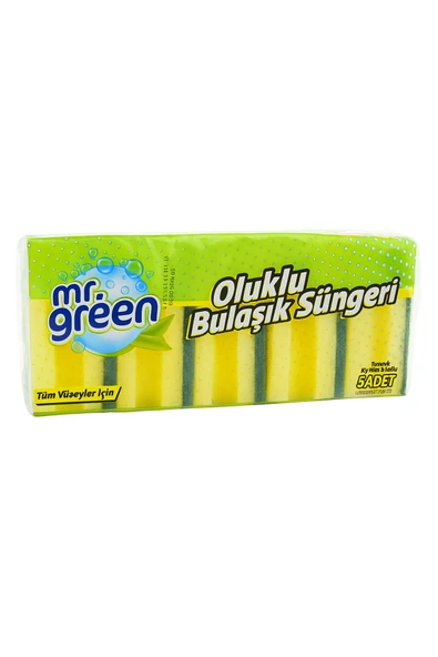Mr Green Mr. Green Oluklu Bulaşık Süngeri 5 Adet 1 Paket ürün görseli 1