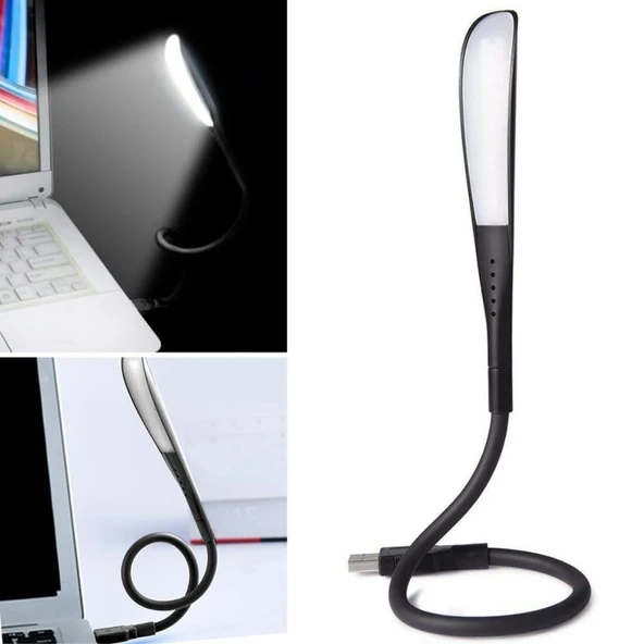 OLLEVRA USB Girişli Ledli 3 Kademeli Dokunmatik Masa Kitap Okuma Lambası Ledi Siyah ürün görseli 1