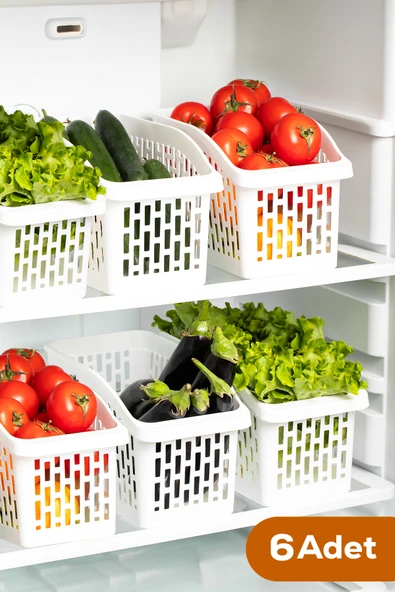 Porsima Org-23 6lı Çok Amaçlı Plastik Dolap Içi Düzenleyici Saklama Kutusu Organizer Sepet - Beyaz ürün görseli 1