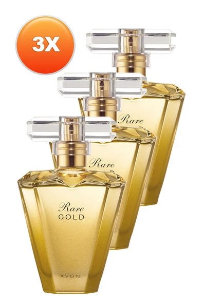 Avon Rare GOLD kadın parfüm 50 ml edp üçlü set ürün görseli 1